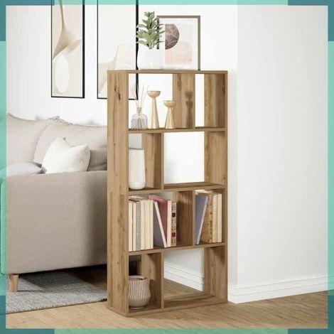 Bibliothèque - 858155 - chêne artisanal - bois d'ingénierie - 60 x 20 x 120,5 cm (1/5)