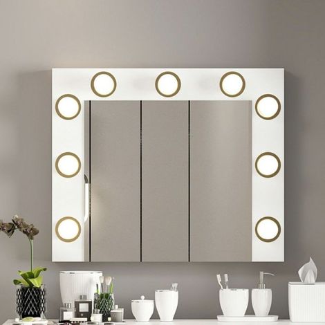Specchio per trucco con Luci LED cornice 72x7x60H cm - Lovir