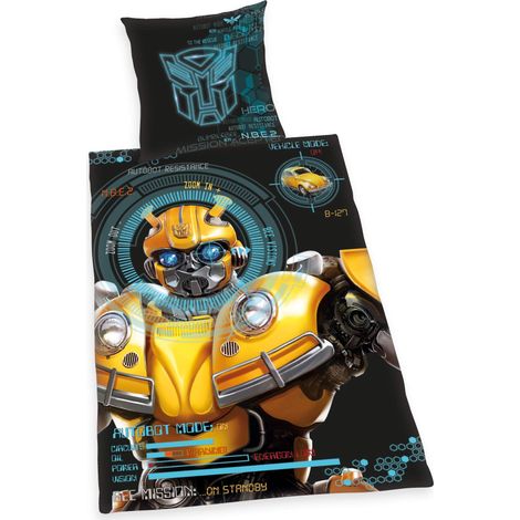 Herding TRANSFORMERS BUMBLEBEE Set di Biancheria da Letto Reversibile, Federa 80 x 80 cm, Copripiumino 135 x 200 cm, Cotone/Renforcé, Con cerniere di qualità (1/5)