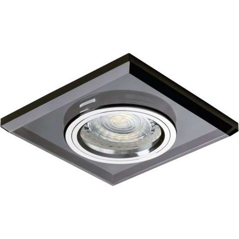 Kanlux – Plafonnier encastré carré 90x90mm – Verre noir – Compatible ampoules MR16 – Installation facile dans un trou de 65 à 70mm (1/5)