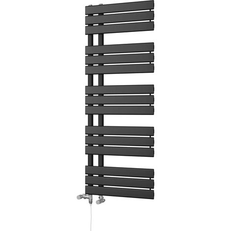 Tristan - Black Dual Fuel Towel Rail H1292mm x W500mm Standard (1/3)