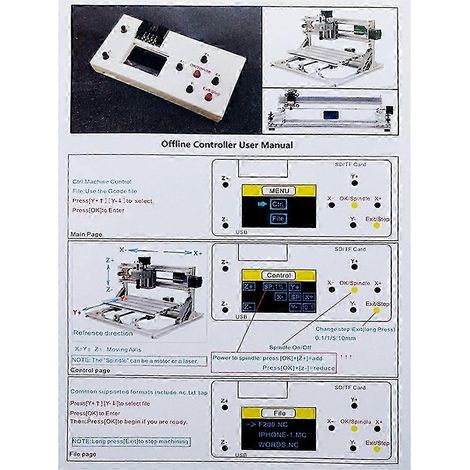 Contrôleur hors ligne compatible avec les CNC 3018 Pro, 2418 Pro et 1610 Pro pour graveurs et découpeurs laser DIY. Carte TF 1 Go. GRBL.WHBYV 3 axes haute qualité (1/4)