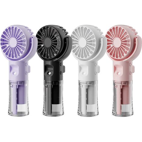 Ventilateur portable avec humidificateur, mini ventilateur portatif rechargeable par USB avec brumisateur d'eau, refroidissement par quatre vitesses seulement-AquaForge (1/4)