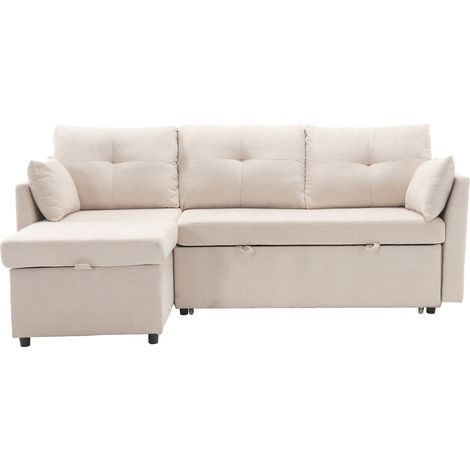 Canapé-lit multifonctionnel avec rangement et lit gigogne,canapé-lit interchangeable méridienne,canapé sectionnel avec sièges de rangement,canapé modulable en L,canapé d'angle modulable pour salons (1/5)