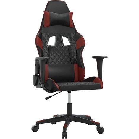 Maison Exclusive - Sedia Gaming Nero e Rosso Vino in Similpelle