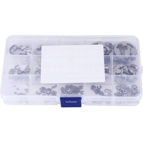300 Pcs E Clip Set Acier Inoxydable E Type Anneau De Retenue Circlip Assortiment Kit M1.2 M15 (1/5)