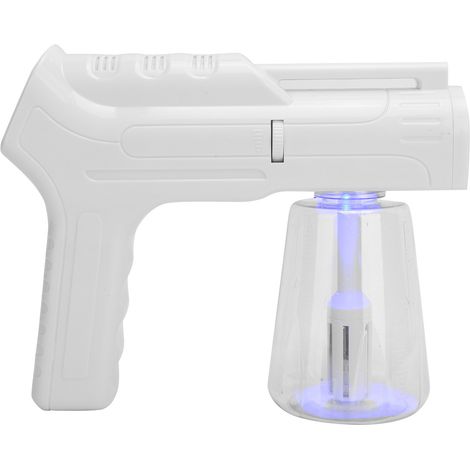 Pulvérisateur à main sans fil bleu, brumisateur nano rechargeable USB, nettoyage atomisé 450ml, chargeur secteur UE 100-240V (1/5)