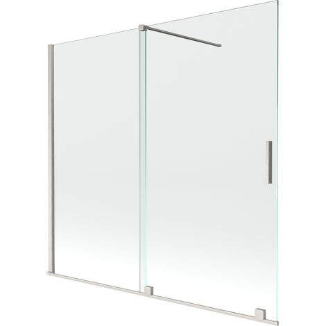 Paroi de baignoire coulissante à 2 volets Mexen Velar 170 x 150 cm, transparent, nickel brossé - 896-170-000-01-97 (1/2)