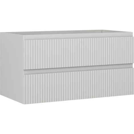 Mexen Rivel Unterschrank für das Badezimmer 90 cm, 2 Schubladen, geriffelt, grau matt - 91A20-09047-2-BFF62 (1/5)