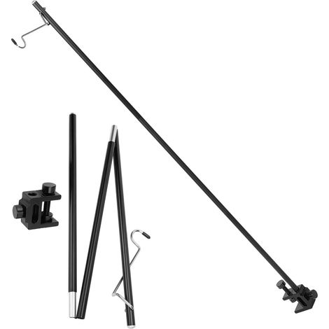 Support de lampe pliable pour camping en extérieur, en alliage d'aluminium, noir (1/5)