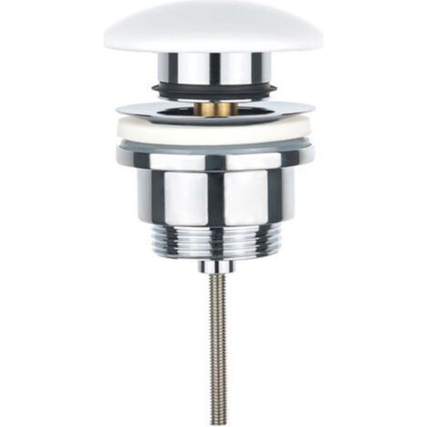 Sink drain with pop-up plug for white ceramic and copper sinks (1/4)