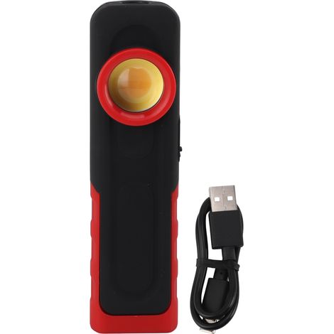 Lampe de travail LED COB rechargeable sans fil aimantée 500lm double température blanc chaud/froid IPX4 compacte 175g USB (1/5)