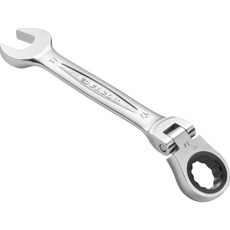 Facom – Clé plate à cliquet mixte articulée 11mm – Mécanisme compact et réversible – Angle de reprise 5° – Pour écrous difficiles d'accès