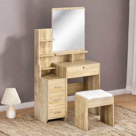 Coiffeuse en truciolare vetro temperato 80 x 38 x 143 cm (1/5)