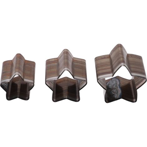 Kit de Découpe Cuir 3 Outils - Poinçon Étoile 5 Pointes en Acier pour Travail du Cuir