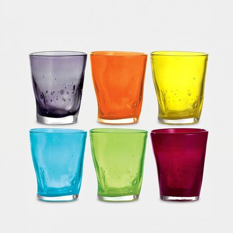 Set 6 bicchieri acqua in vetro soffiato artigianale Eolo (1/3)