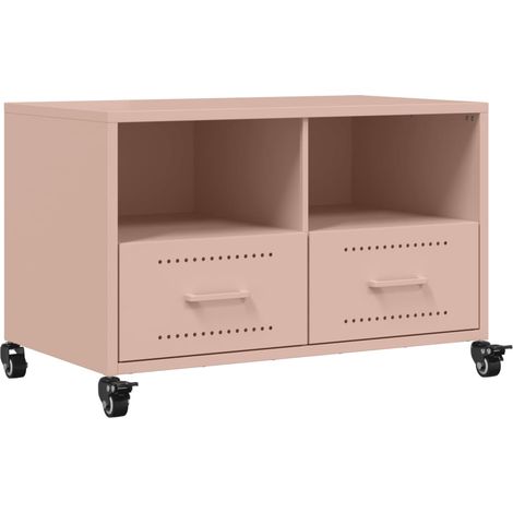 Mobile TV multimediale scaffale per televisione televisione buffet sala da pranzo soggiorno camera da letto rosa 68 x 39 x 43,5 cm acciaio rosa 020028294