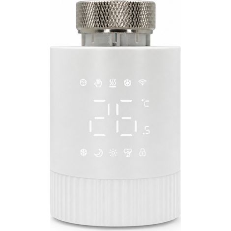 Vanne Thermostatique Intelligente Wi-Fi Tuya pour Radiateur, Contrôle de Température et Vocal, TRV006 (1/5)