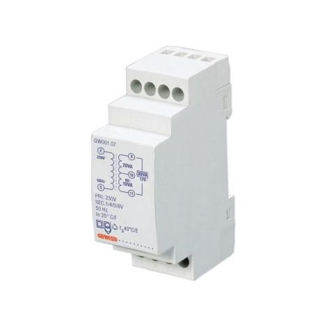 Transformateur Modulaire pour sonneries 15VA 230V 24V GEWISS GW96426