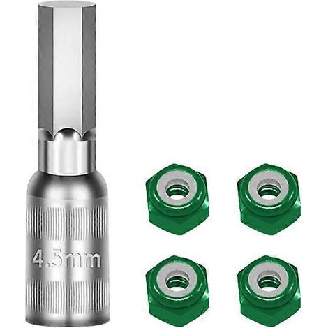 Écrous de moyeu de roue 4 pièces avec outils pour AXIAL 1/30 SCX30 Vert( ) (1/3)