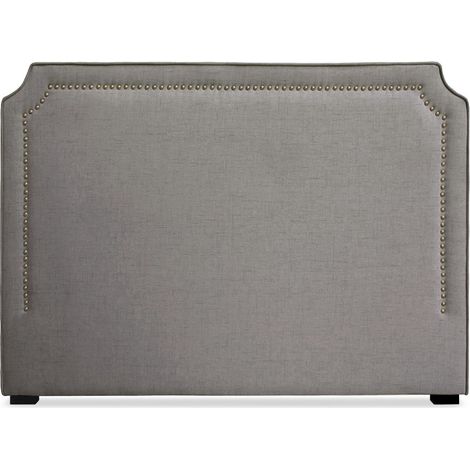 Cotecosy – Tête de lit Milana 160cm – Tissu taupe doux – Design antique-chic avec cloutage laiton – Confort premium et montage express
