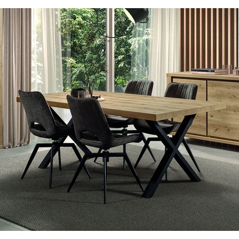 Table de salle à manger contemporaine chêne hudson Heria (1/5)
