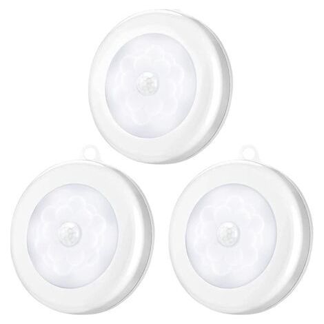 Motion Sensor Night Lights, Set of 3 LED Night Lights, Wireless Battery Powered Sensor for Bedroom, Living Room, Garage, Bathroom (1/4)