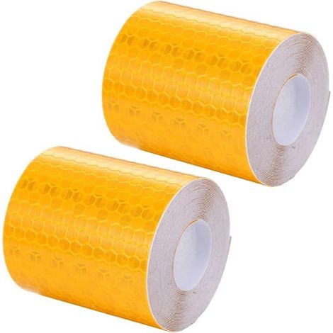 Bande réfléchissante de sécurité - 5 cm de large, 3 m de long - 2 rouleaux - Matériau PVC auto-adhésif et imperméable (1/5)
