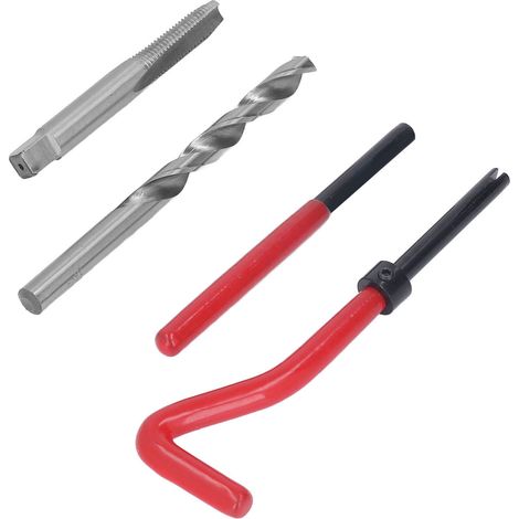 Kit d'inserts filetés hélicoïdaux M8x1,25 en acier rapide universel pour la réparation de moteurs automobiles (rouge) (1/5)