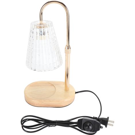 Chauffe-bougie électrique à intensité variable et hauteur réglable, avec 2 ampoules de 50 W et un socle en bois pour la décoration intérieure. (1/5)