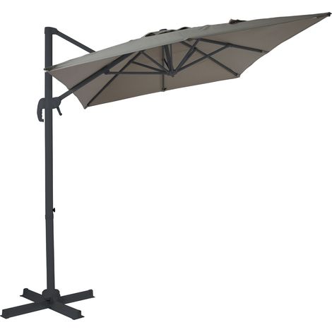 Axi Coco Parasol Déporté Gris/Taupe - Rectangulaire 200X300 Cm - Structure Aluminium - Rotation 360 - Inclinable - Résistant Aux Uv