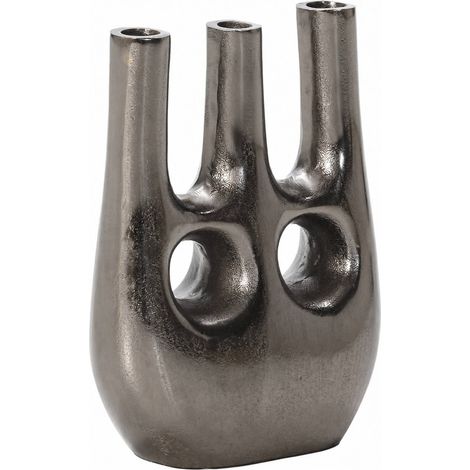 Vase sculptural en métal nickel noir - Nickel noir (1/4)