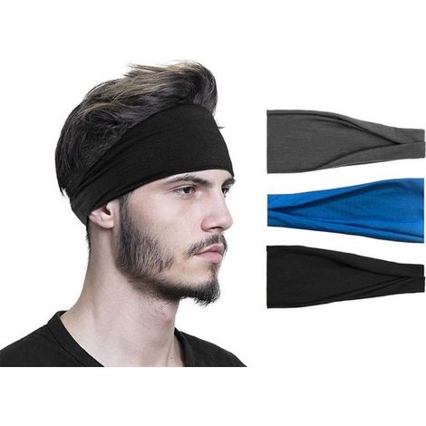 Set de 3 bandeaux de sport – Antidérapants – Fitness, yoga, course – Accessoire cheveux (1/5)