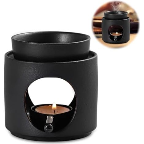 Brûleur de cire en céramique avec cuillère, diffuseur d'huiles essentielles, porte-bougie, modèle cylindrique séparateur