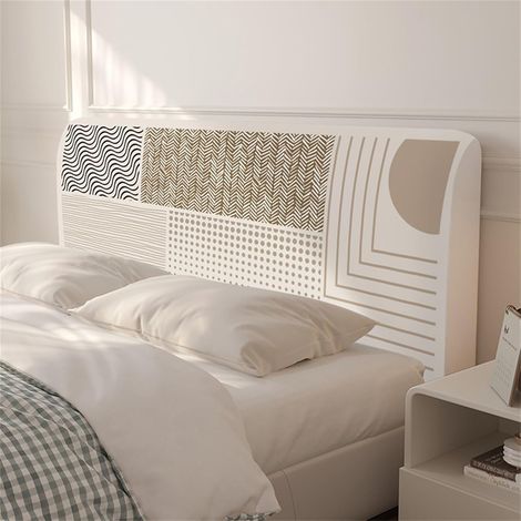 Housse de Protection Tête de Lit Moderne, Rayures Housse Tete de Lit Extensible, Housse Tete de Lit Doux, Housse de Tête de Lit Lavable pour Simple Double King (Marron Clair,160cm)