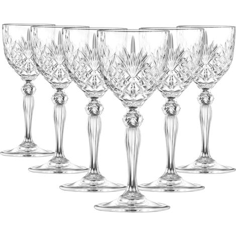 Set 6 Calici Nick & Nora in Vetro Cristallino Eco-Crystal 14 cl Bicchieri da Cocktail, Aperitivi e Spirits Intagliati Vintage RCR Made in Italy (1/5)