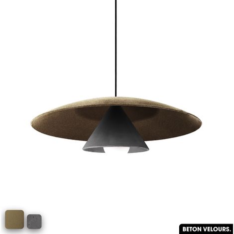 Lampe de suspension en béton velours - OLEMI VELVET CONCRETE PEYOTE - ANTHRACITE (1/3)