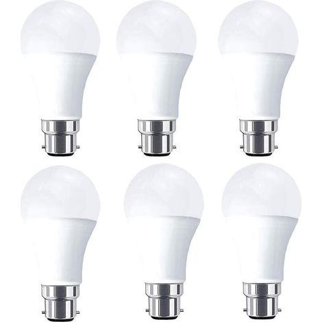 QAZQA Ampoule LED B22 10W equivalentce 80W 1000lm, Blanc Chaud 3000K,Lot de 6 (1/5)