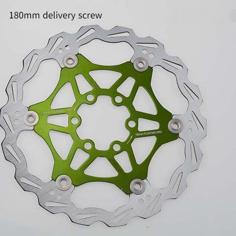 Convient aux disques de frein flottants monoblocs pour VTT, avec six boulons (180 mm vis comprises), vert. (1/5)