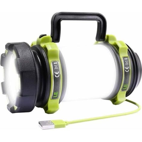 Lampe Camping LED, Lanterne Camping Rechargeable 2600mAh, Lampe Torche LED Puissante 6 Modes, Cable USB Inclus, Etanche pour Bricol (1/4)