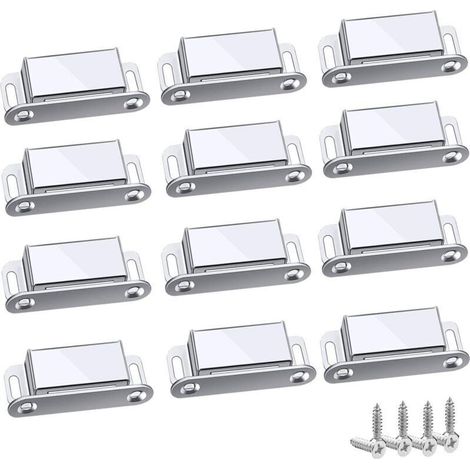 Loquet Magnetique, 12 Pièces Aimants loqueteaux magnétiques Placard Aimant Puissant Robuste Jusqu'à 6kg, Pour Tiroirs Porte de Douche Aimanté Armoire Placard, Cabinet, Meubles (45mm-12pc) (1/5)