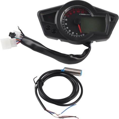 Compteur universel moto tachymètre 15000 tr/min écran LCD rétroéclairage bleu (1/5)