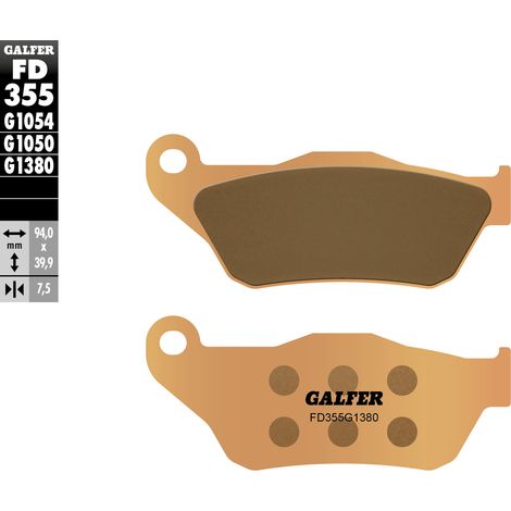 PASTILLAS DE FRENO GALFER KH430 DE METAL SINTERIZADO (DORADO) PARA SCOOTER