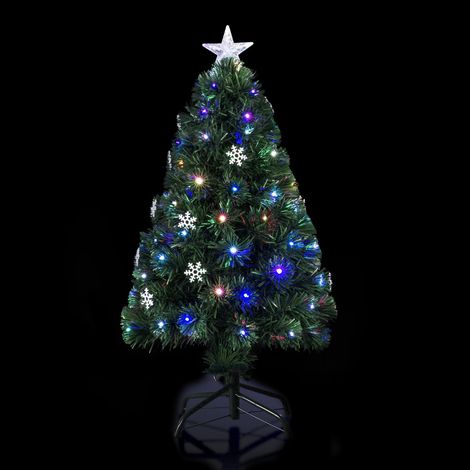 Künstlicher Weihnachtsbaum mit Lichtern und Stern, 120 cm