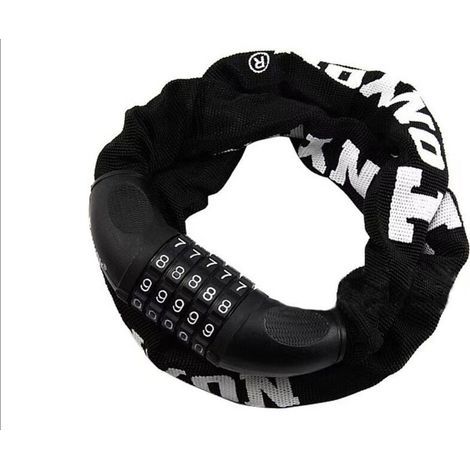 Anti-theft, Bicycle Lock, Electric Bike Lock, 5-Digit Combination, 7mm High-Security Robust Chain, 90cm Chain Suitable for Electric Scooters, Motorcycles, and Scooters (1/2)