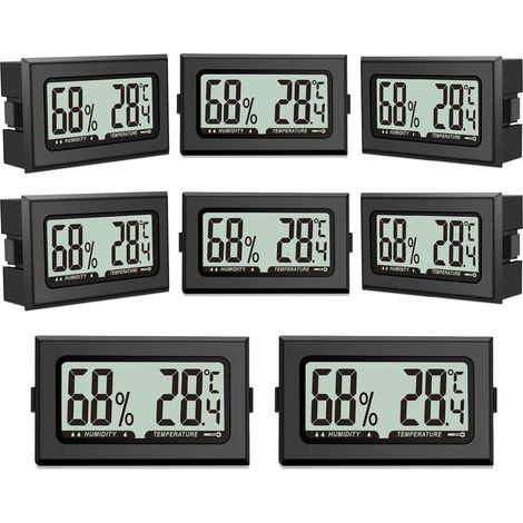 8PCS Thermomètre, Hygromètre, Numérique, Miniature, Intérieur, Frigo, Précision