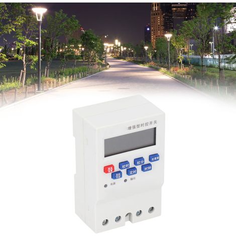 KG316T-220V 25A Zeitverzögerungsschalter für mikrocomputergesteuerte Straßenbeleuchtung – Automatische Ein-/Ausschaltverzögerung, Schienenmontage, Weiß mit Kondensator (1/5)