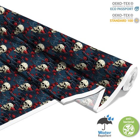 OUTDOOR DEKOSTOFFE OXFORD - Motiv der Schädel I DX4564