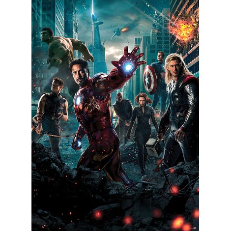 Komar Avengers Movie Poster 184 x 254 cm, Papier peint panoramique 4-4124, photomurale sur intissé (1/3)