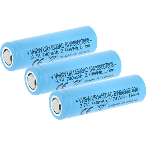 vhbw 3x Akku kompatibel mit Braun 70-N7200cc, 70-N1200s, 70-S4862cs, 70-N1000s, 70-B1200s elektrische Zahnbürste (740 mAh, 3,7 V, Li-Ion)